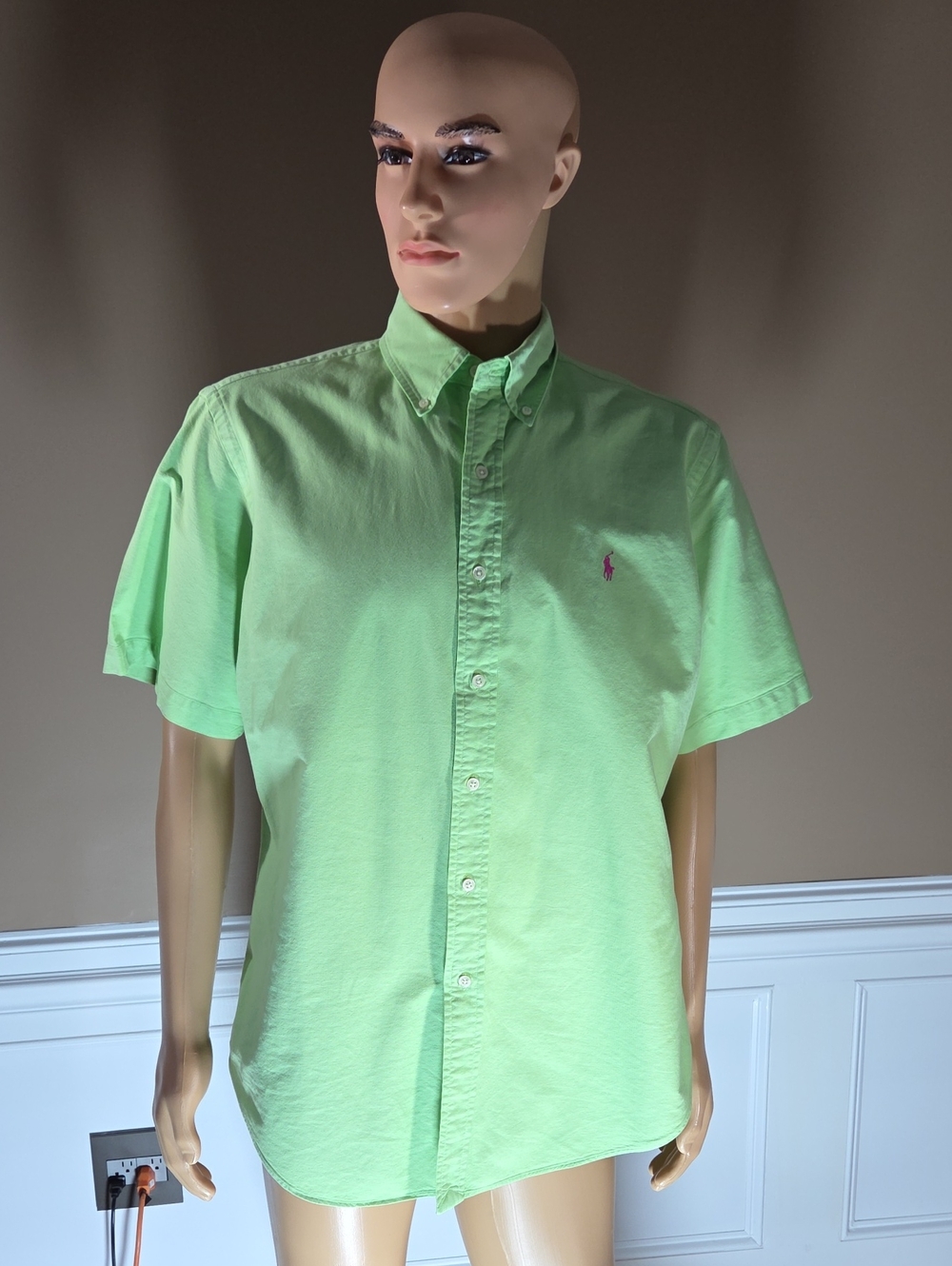 Polo by Ralph Lauren Neon Green Short Sleeve Button-Down Shirt